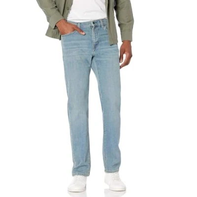Abbildung von Amazon Essentials Herren Stretchjeans, Gerade Geschnitten, Hellblau Vintage, 30W / 32L