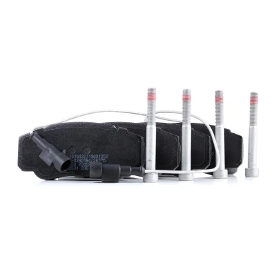 Abbildung von BOSCH 0 986 494 391 Bremsbelagsatz Low Metallic mit integriertem Verschleißsensor Anti Quietsch Blech, Schrauben Zubehör NISSAN: Cabstar