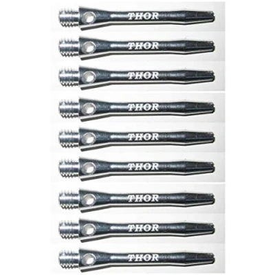Abbildung von THOR DARTS ®™ Aluminiumschäfte 47mm medium Dart Alu Shafts 3 Set = 9 Stück silber