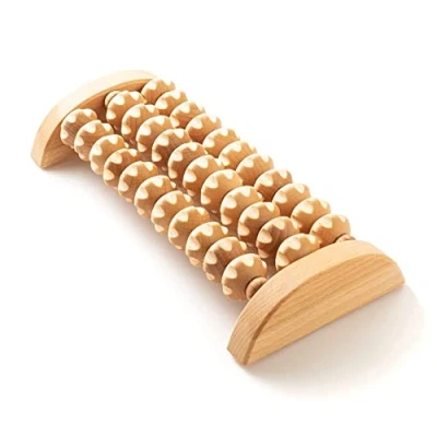 Abbildung von Tuuli Accessories Massage Massagerolle Massageroller Massagegerät Fuß Fußmassagegerät Fußroller Fußmassage aus Holz 26x12 cm