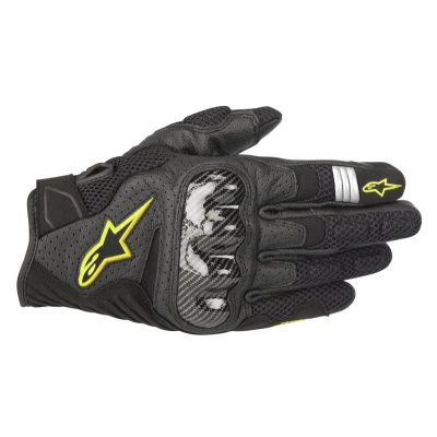 Abbildung von Alpinestars Motorradhandschuhe Smx 1 Air V2 Gloves Black Yellow Fluo, Schwarz/Gelb, L, 3570518155 L