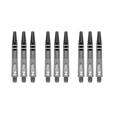 Abbildung von RED DRAGON Nitrotech Dart Schäfte, 3 Stück pro Packung (9 Schäfte insgesamt) mit Punktekarte, Black Tint, Kurz