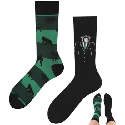 Abbildung von TODO Lustige Gorilla Socken Herren, Affen mit Tier Motiv (43 46, Gorilla)