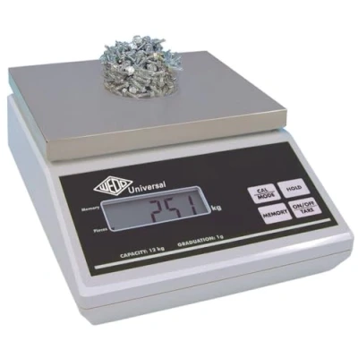 Abbildung von Wedo 507012 Universal Elektronische Wiege und Stückzählwaag (12kg 12 kg/1g, mit EU Netzgerät) grau