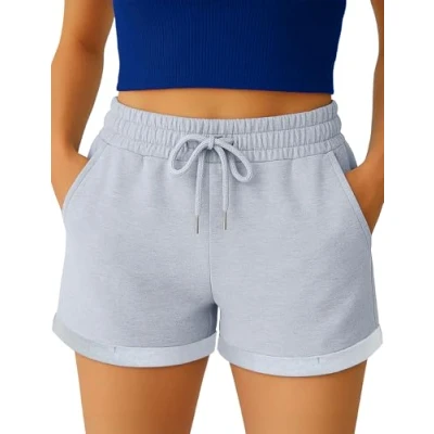 Abbildung von Smith &amp; Solo Kurze Hose Damen Shorts Sommer Hosen, Laufhose Kurz Sporthose, Trainingshose Sportshorts Women Laufshorts (Grau, L)