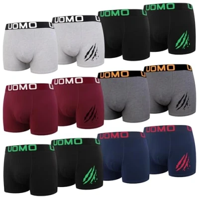 Abbildung von L&amp;K 12er Pack Boxershorts Men Herren Retroshorts Baumwolle klassischen Unifarben Unterhose 1119 D L