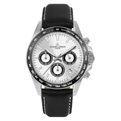 Abbildung von Jacques Lemans Chronograph »Liverpool, 1 1877B«, Quarzuhr, Armbanduhr, Herrenuhr, Lederarmband, Datum