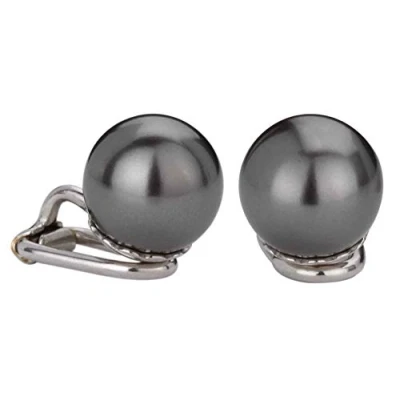 Abbildung von Traveller Ohrclip Damen 10mm Perle schwarz platiniert 718110