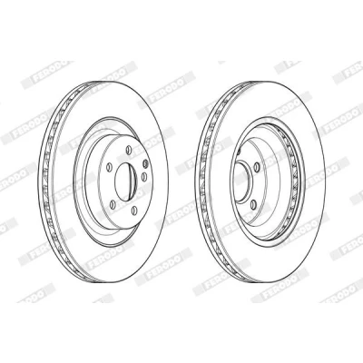Abbildung von FERODO PREMIER DDF1905C 1 Bremsscheibe 350 32 5 112 Belüftet beschichtet ohne Zubehör MERCEDES BENZ: E Class Saloon, CLS Coupe, T modell
