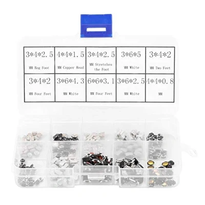 Abbildung von 250 Stück Tactile Push Button Mikroschalter Sortiment für Autoschlüssel mit transparenter Box
