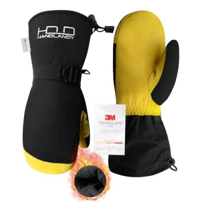 Abbildung von HANDLANDY wasserdicht Winter Skifahren Snowboard Handschuhe warmes 3m Thinsulate im Freien kalten Wetter Skihandschuh