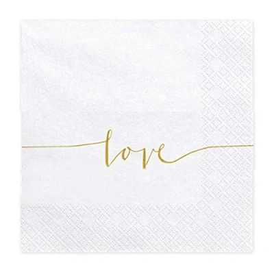 Abbildung von Servietten love, 33 x cm, 1Pack(20Stück) SP33 22 Gold