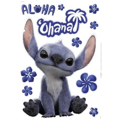 Abbildung von Komar Wandtattoo Disney Lilo and Stitch Live Action Ohana Größe 50 x 70 cm, Wandsticker, Kinderzimmer, Wanddekoration