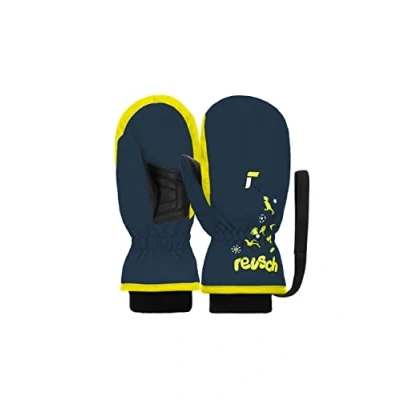Abbildung von Reusch Baby Jungen Kids Fäustling Angenehm Warm Winddicht Skihandschuhe Alltagshandschuhe Schnee Schlittenfahren Babyhandschuhe Winter Handschuhe, 4955 Dress Blue/Safety Yellow, I