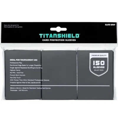Abbildung von TitanShield Premium Slate Gray 150 Sleeves Standard Size Board Game Trading Card Deck Protector for Magic The Gathering MTG, Baseball Collection, Dropmix
