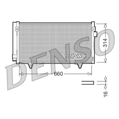 Abbildung von DENSO DCN36003 Klimakondensator mit Trockner 660x314x16 R 134a 660 SUBARU: Impreza III Hatchback, Forester