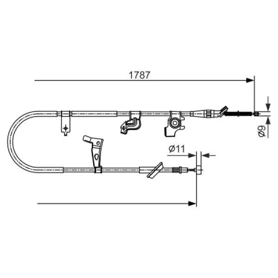 Abbildung von BOSCH 1 987 482 435 Handbremsseil 1787 SUZUKI: SX4 I Hatchback, FIAT: Sedici