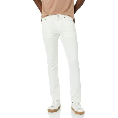 Abbildung von Amazon Essentials Herren Stretchjeans, Skinny Passform, Weiß, 34W / 33L