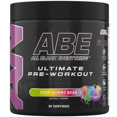 Abbildung von Applied Nutrition ABE Pre Workout Pulver Booster für Energie &amp; Leistung mit Citrullin, Kreatin Monohydrat, Beta Alanin (375 g 30 Portionen)(Sour Gummy Bear)