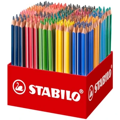 Abbildung von Dreikant Buntstift STABILO Trio dick 300er Pack in 20 verschiedenen Farben