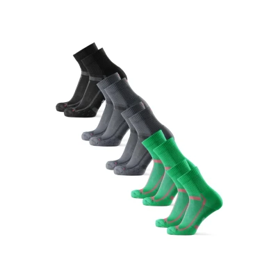 Abbildung von DANISH ENDURANCE Quarter Laufsocken, 5 Paar Knöchelhohe Sportsocken, Leichte Kompression, Anti Blasen, für Damen &amp; Herren Mehrfarbig (1xSchwarz/Grau, 2xGrau/Schwarz, 2xGrün/Orange) 43 47