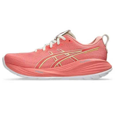 Abbildung von Asics Gelcumulus 27 Laufschuh Straße, Damen, Größe: 37, Guava/lime green Schuhe