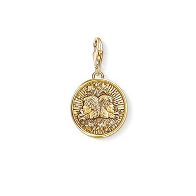 Abbildung von Thomas Sabo Damen Herren Charm Anhänger Sternzeichen Zwilling Club 925 Sterling Silber vergoldet 1654 414 39