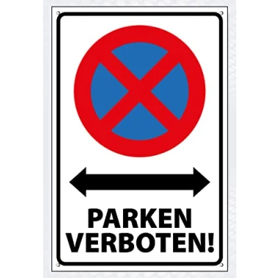 Abbildung von Hochwertiges Schild aus Alu Dibond mit UV Schutzlackierung &quot; Parken Verboten 300 x 200 mm rechteckig Parkverbot Hinweisschild Lochbohrungen