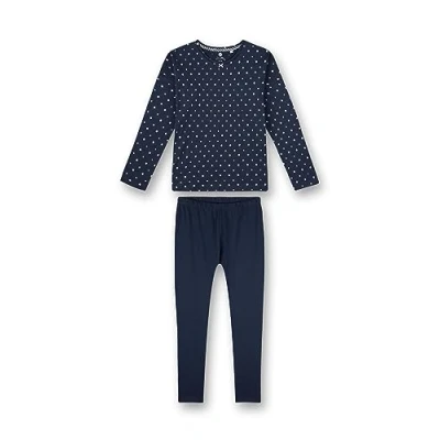 Abbildung von Sanetta Mädchen Schlafanzug Dunkelblau Dots Allover Hochwertiger und bequemer aus Baumwolle für Mädchen. Pyjamaset 128