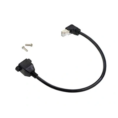 Abbildung von CERRXIAN Verlängerungskabel für Ethernet Verlängerung, Cat6, RJ45 Stecker auf Buchse, geschirmt, 11,8 Zoll Up Angle