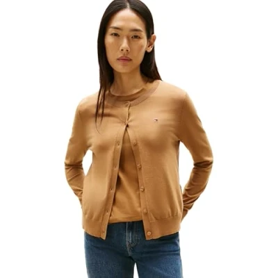 Abbildung von Tommy Hilfiger Cardigan »CO JERSEY STITCH CARDIGAN«, mit Logostickerei