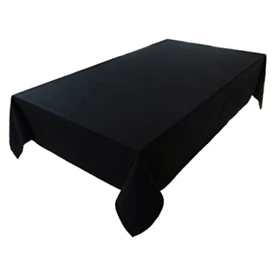 Abbildung von Hochwertige Tischdecke Tischwäsche aus 100% Baumwolle Kollektion Konzept, Farbe &amp; Größe wählbar (Tischdecke 100x100cm, Schwarz)