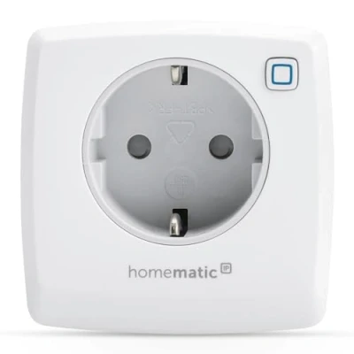 Abbildung von Homematic IP Smart Home Schalt Mess Steckdose, Steckdose misst Strom, digitaler Zwischenstecker Steuerung per App, Alexa &amp; Google Assistant, Energie sparen, 157337A0