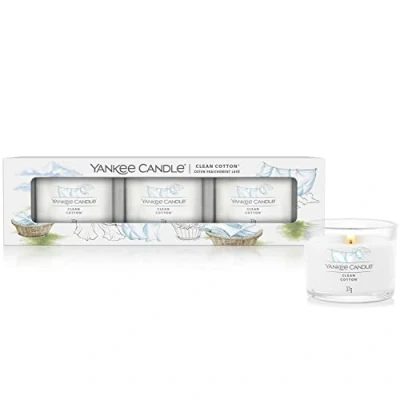 Abbildung von Yankee Candle Duftkerzen Geschenkset Votivkerzen mit Black Cherry Soja Wachs Mix 3 TeileKleine Kerze im Glas