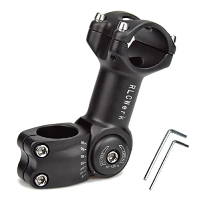 Abbildung von Fahrrad Vorbauten Riser,Fahrrad Lenker Extender 0 60 Grad Einstellbar, MTB Mountain Vorbau Aluminium Legierung Caliber Riser, Schwarz (31.8 * 110mm)