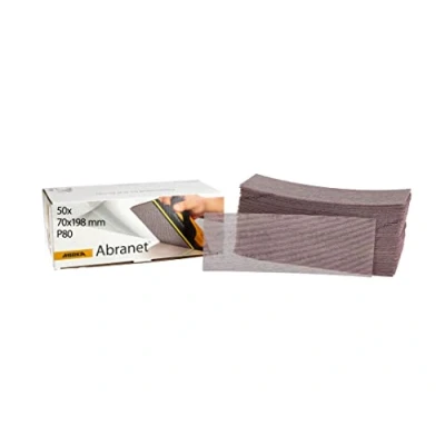 Abbildung von Mirka Abranet Netz Schleifstreifen 70x198 mm Klett / Korn P80 50 Stk zum Schleifen von Holz, Spachtel, Lack, Kunststoff 5415005080