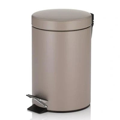Abbildung von kela Kosmetikeimer braun 3l, Metall Tretmülleimer Badezimmer, Badmülleimer mit Inneneimer und Tragehenkel, MONACO, cashmerebraun matt