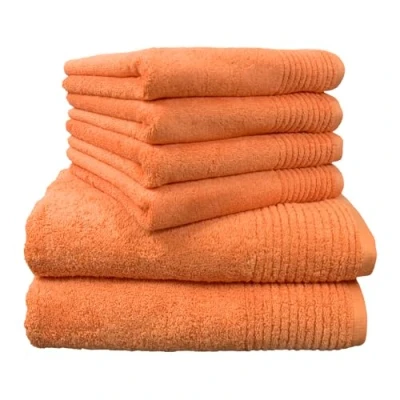 Abbildung von Dyckhoff 0410996715 Handtuchset &quot;Brillant&quot;, 2 Badetücher / Duschtücher 70 x 140 cm und 4 Handtücher 50 100 cm, 6 teilig, peach