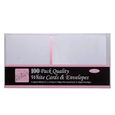 Abbildung von DocRod LLC DoCrafts Anita&#039;s 100 Pack Blank Cards White Square (135 x 135mm)
