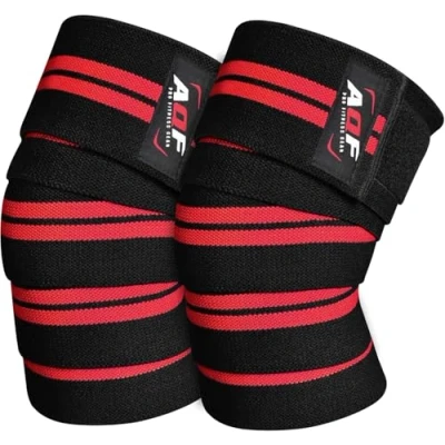 Abbildung von AQF Kniebandage, Kraftraining Kniebandage Männer Damen IPL USPA Genehmigt Fitness Knieschützer, Elastische Kniebandagen Fur Bodybuilding, Sport &amp; Training