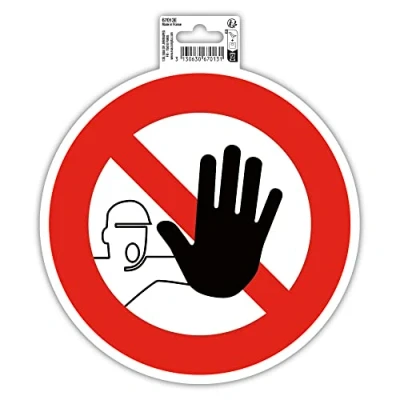 Abbildung von Exacompta 67013E Zutritt verboten Klebeschild Ø20 cm Rot aus UV beständigem PVC Hinweisschild Schilder Warnhinweis Sticker Aufkleber Türschild