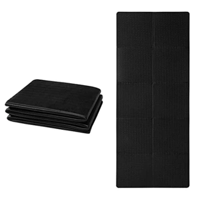 Abbildung von Good Nite Klappbare Yogamatte Rutschfest Tragbare Fitnessmatte Faltbar Leicht Gymnastikmatte Pilates Sport Reiseyogamatte 183 x 61 0.6 cm (Schwarz)