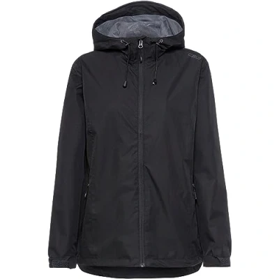 Abbildung von CMP Damen Damenjacke Mit Fester Kapuze Regenjacke, Schwarz, L EU