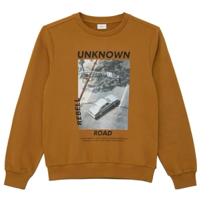 Abbildung von s.Oliver MIT Fotoprint Sweatshirt für Kinder, Größe: 170/176, Senf