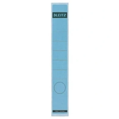 Abbildung von Leitz Rückenschild selbstklebend für Standard und Hartpappe Ordner, 10 Stück, 50 mm Rückenbreite, Langes schmales Format, 39 x 285 mm, Papier, blau, 16480035