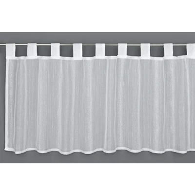 Abbildung von GARDINIA Bistro Gardine mit angenähten Schlaufen, Transparente Scheibengardine, Effektgarn, 140 x 48 cm, Weiß