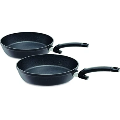 Abbildung von Fissler Vorteils Set Adamant Comfort / 2 Stk. (24 cm + 28 cm) beschichtete Aluminiumpfannen Antihaft Pfanne,kratzfest Induktionsgeeignet, Schwarz