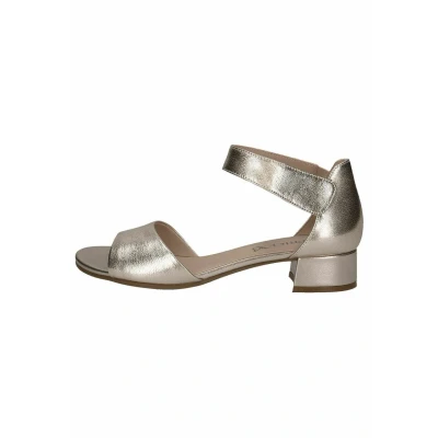 Abbildung von Caprice Damen Sandalen mit Absatz aus Leder Riemchen, Metallisch (Platin Metal.), 37.5 EU
