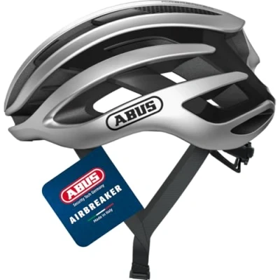 Abbildung von ABUS Rennradhelm AirBreaker High End Fahrradhelm für den professionellen Radsport Damen und Herren Silber, Größe L