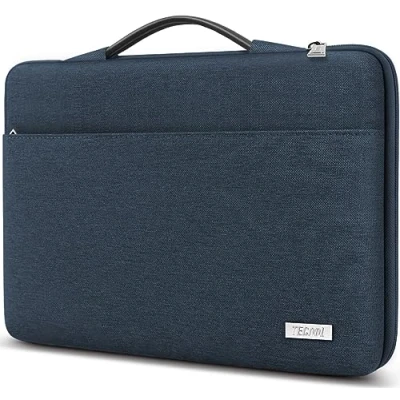 Abbildung von TECOOL 14 Zoll Laptop Tasche Hülle Laptoptasche für Lenovo Thinkpad Ideapad HP Acer Dell Chromebook,Notebook MacBook Air 15 M3 M2 2024 2023, Schutzhülle 15&#039;&#039; Surface Laptop, Denim Blau